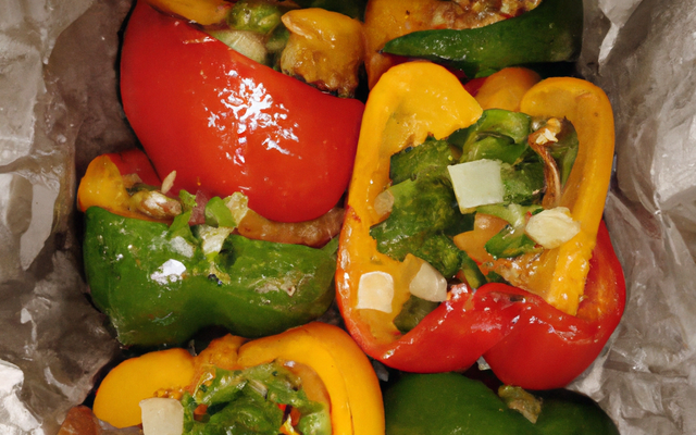 Poivrons en papillote au St Marcellin