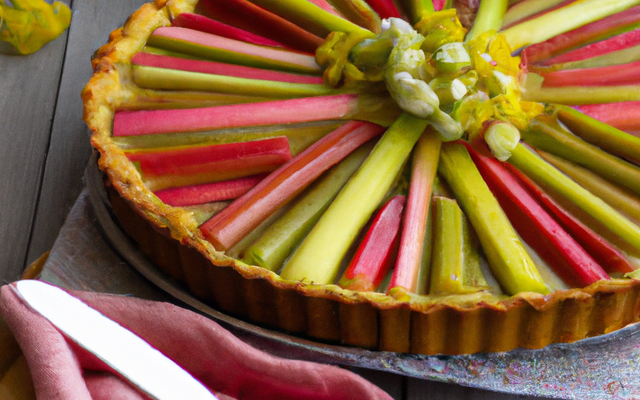 Tarte à la rhubarbe acidulée express