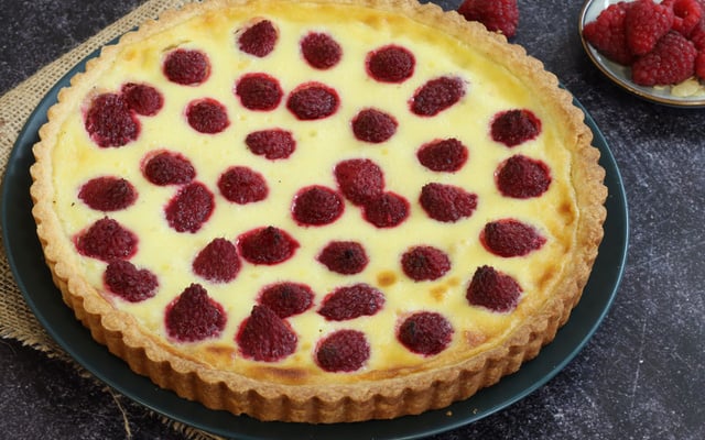Tarte aux framboises et au mascarpone