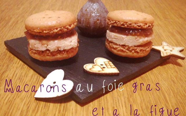 Macarons au foie gras et à la figue