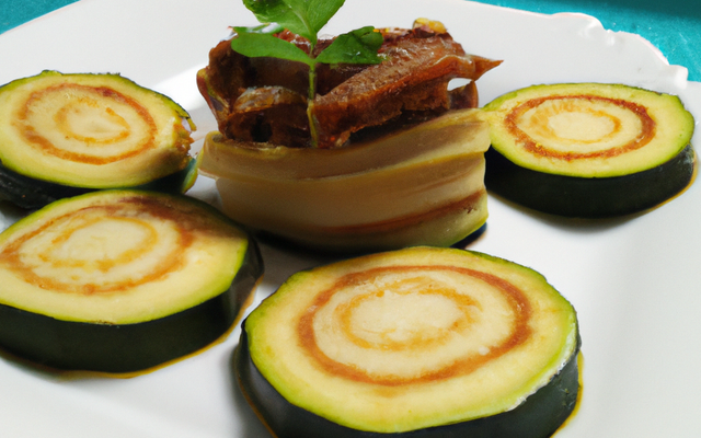 Lamelles de courgette au foie gras
