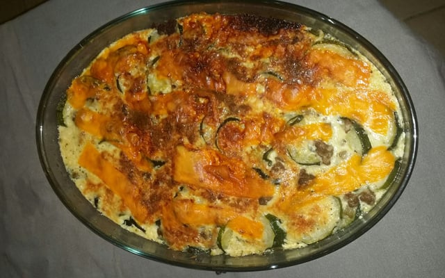 Gratin de courgettes aux lardons