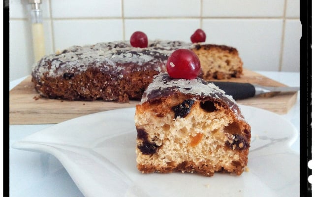 Barm brack irlandais oranges confites et raisins secs de corinthe