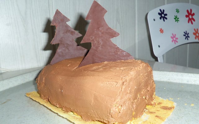 Bûche de Noël au kiri et au chocolat