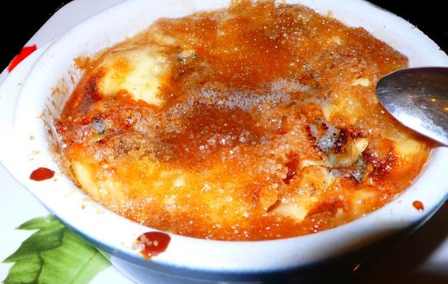 Flan de pommes caramélisées et Roquefort