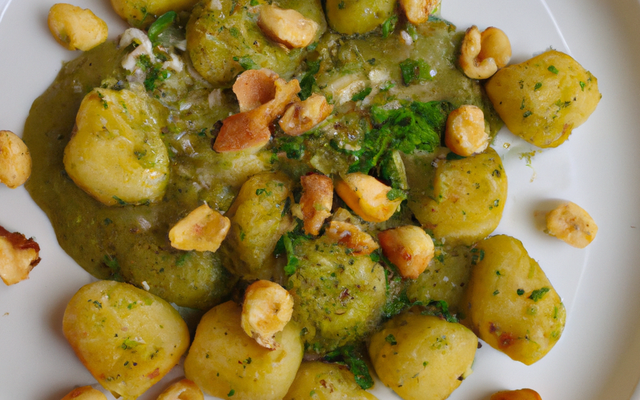 Gnocchi de chataîgnes au pesto de persil et noisettes