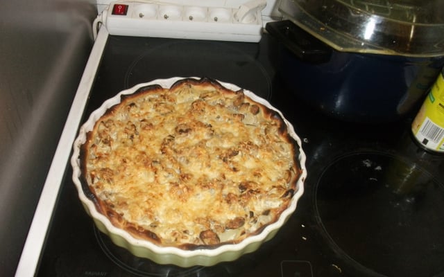 Tarte aux moules et aux champignons