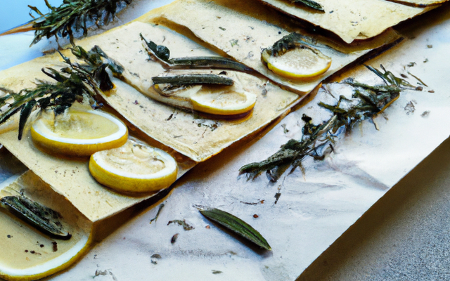 Tuiles au citron et au romarin frais