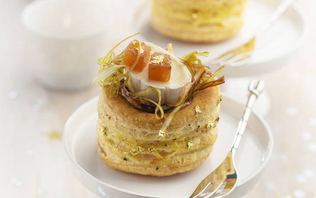 Vol au vent aux poireaux frits, En Cas de caprice et pâte de coing