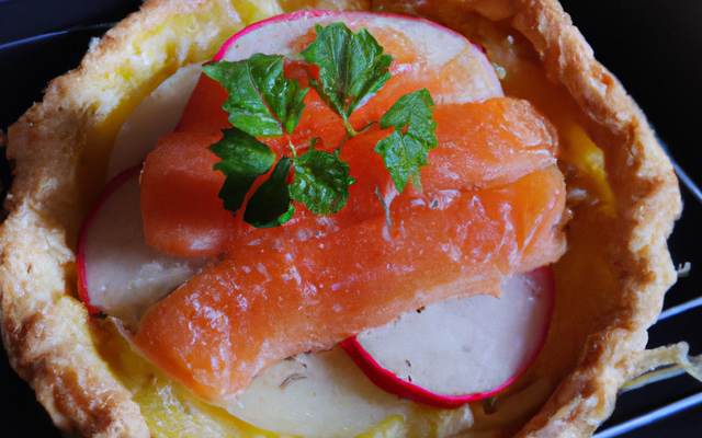 Tartelette de pomme de terre au saumon fumé