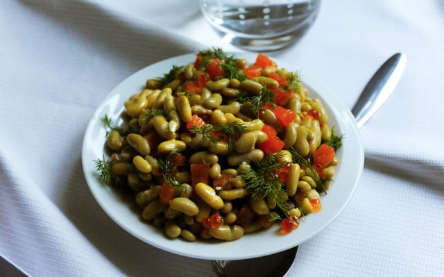 Salade de flageolets aux deux saumons et à l'aneth