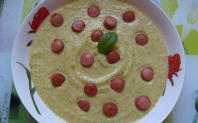 Purée de courgette et knack