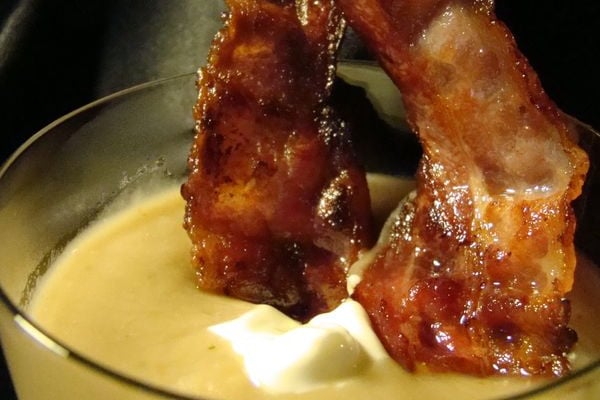 Crème de châtaignes au lard