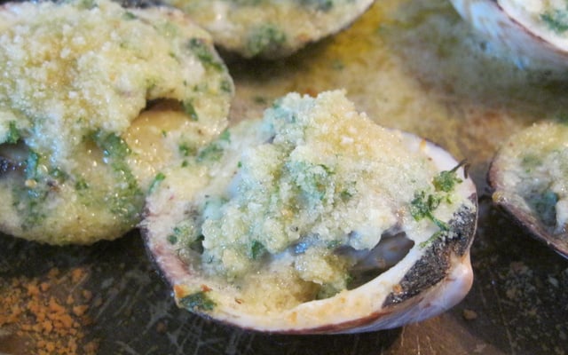 Amandes de mer farcies au vert