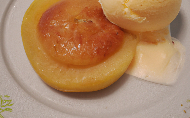Pommes reinette au four et sorbet de coing