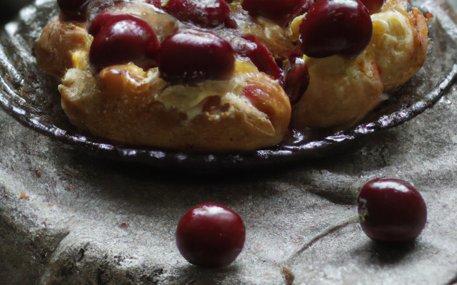 Tarte aux cerises profiteroles