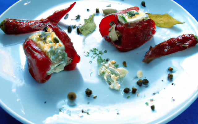 Piments doux farcis au Roquefort Papillon