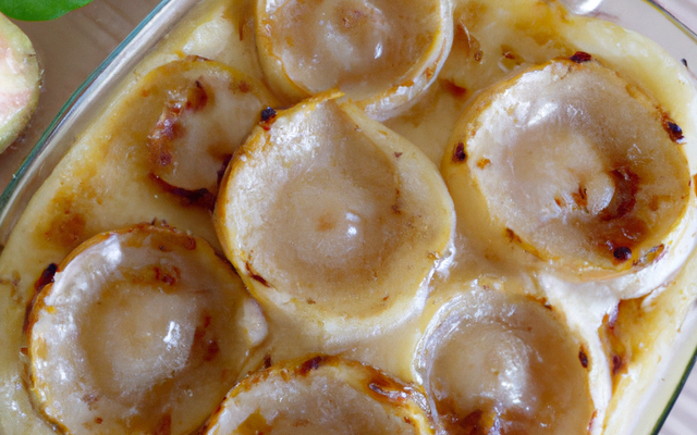 Gratin de poires au pralin