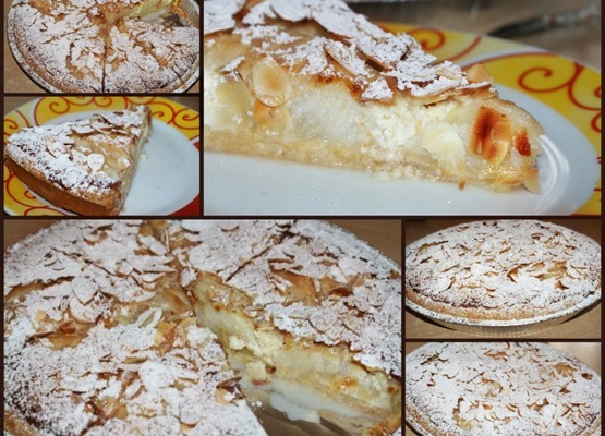 Tarte amandine aux poires et crème d'amandes sur pâte sablée