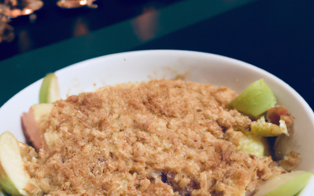 Crumble à la bergamote et soja poire-amande