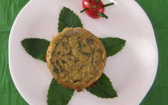 Flan de courgettes mentholé et son hérisson