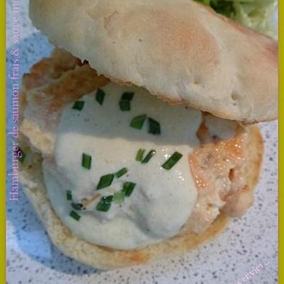 Hamburger de saumon frais & sauce moutarde