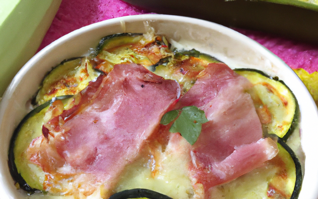 Gratin léger de courgette au jambon