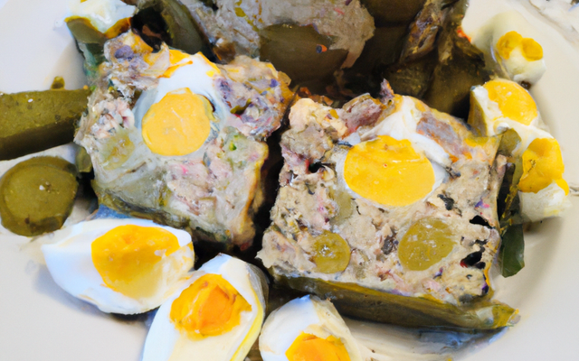 Terrine de Beaufort aux artichauts,œufs pochés à la moutarde