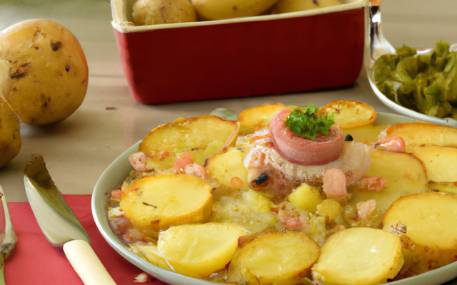 Tartiflette aux pommes de terre marinées au vin de Savoie