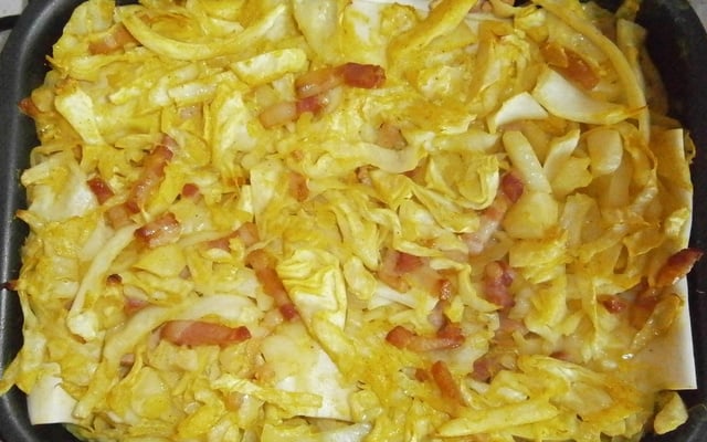 Cannelloni au chou blanc et lardons