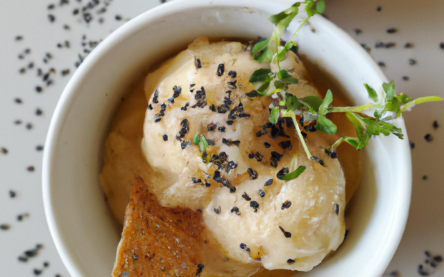 Sorbet au thym et tuile au sésame