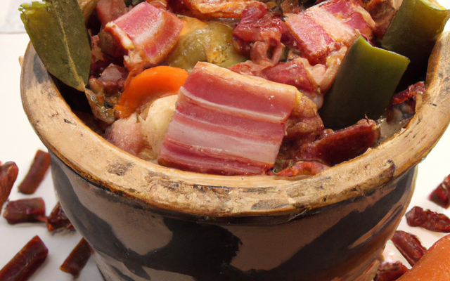 Cocotte de petits légumes Bio aux lardons de jambon de Bayonne