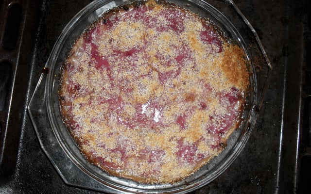 Tarte au flan et aux groseilles