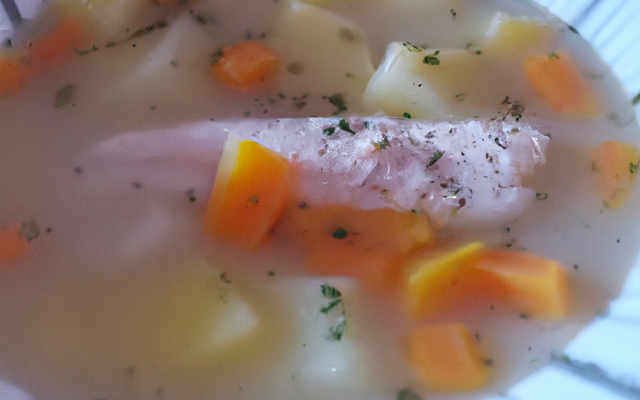 Soupe de pommes de terre et carottes au poisson