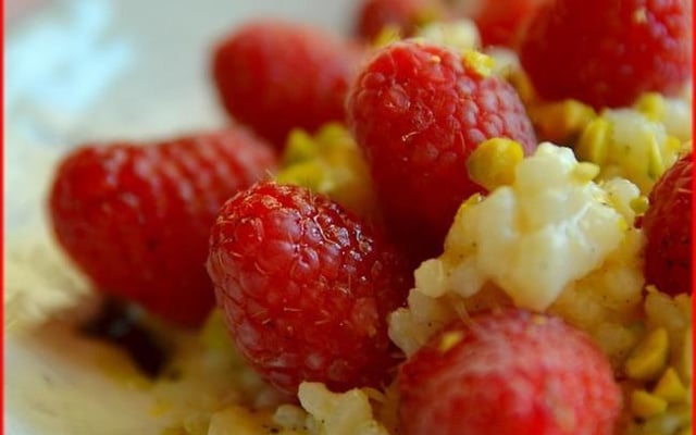 Riz au lait à la framboise