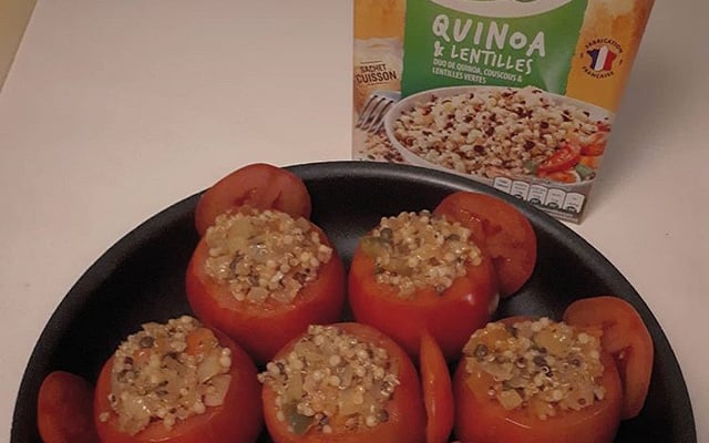 Tomates farcies au Quinoa et Lentilles