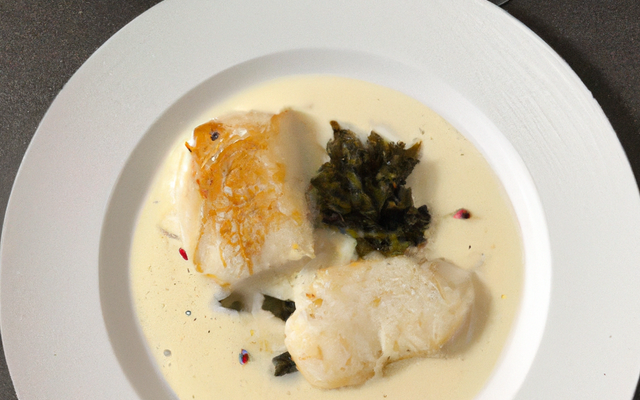 Filet de sole poêlé, crème de saint-jacques à la vanille