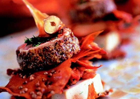 Millefeuille de lapin en camaïeu de bruns