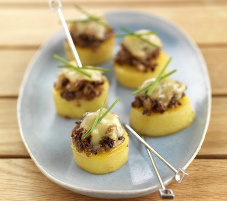 Canapé de Belle de Fontenay gratiné à la duxelle de champignon