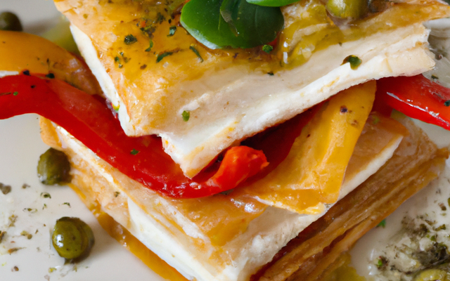 Mille-feuille chèvre et poivrons