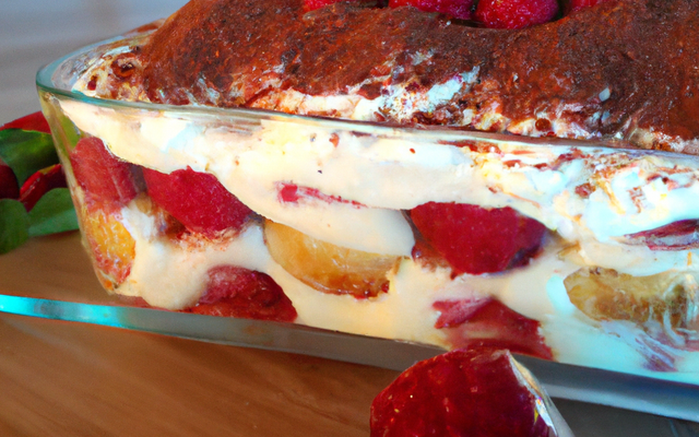 Tiramisu au chocolat blanc fraises framboises
