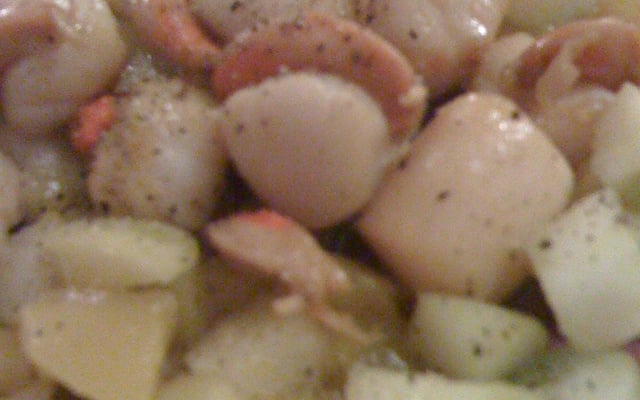 Saint Jacques à la mangue et aux fruits de mer