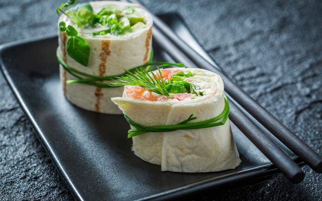Wrap saumon fumé & crudités