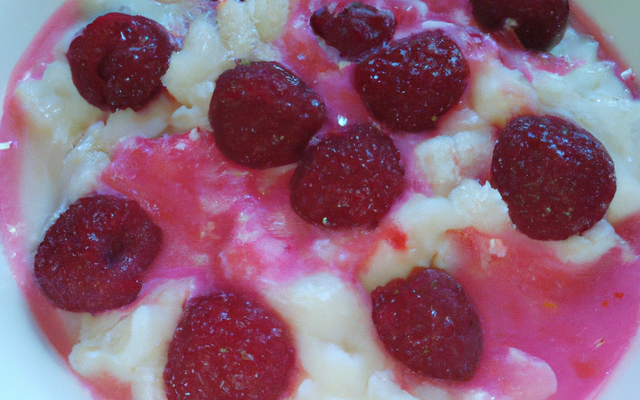 Riz au lait aux framboises