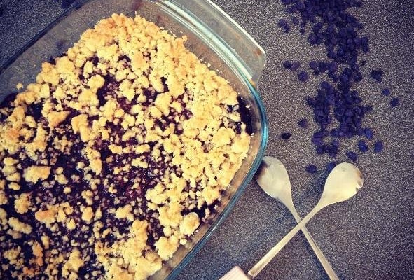 Crumble aux myrtilles
