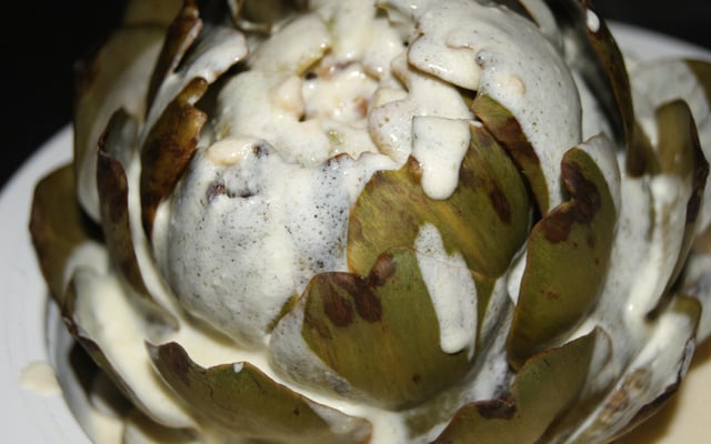 Artichauts nappés de crème légère au citron