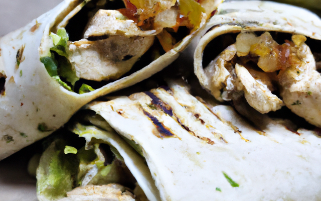 Wraps au poulet et pesto maison