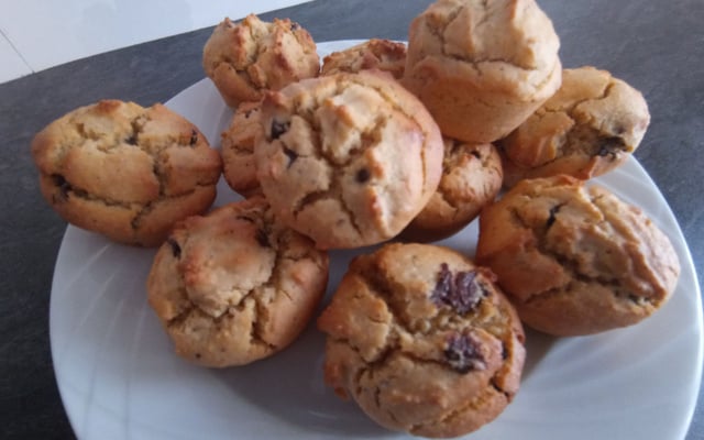 Muffins à la farine de maïs et aux pépites de chocolat