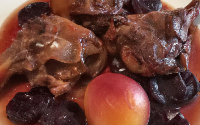 Râble de lapin aux pruneaux et réduction de Pommeau de Normandie