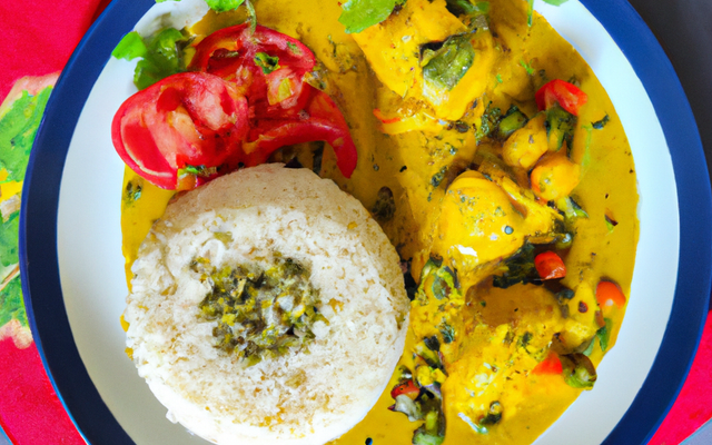 Poulet au curry et riz